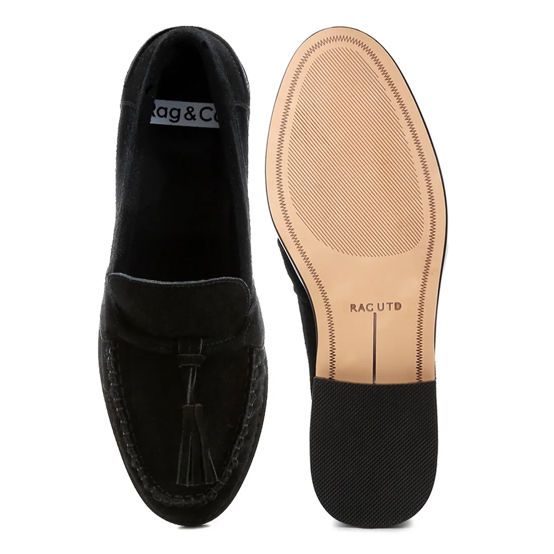 Tassels Detail Suede Loafers
