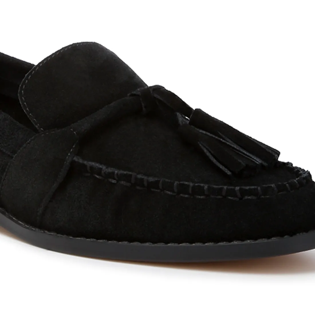 Tassels Detail Suede Loafers