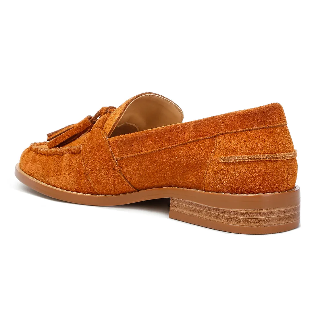 Tassels Detail Suede Loafers