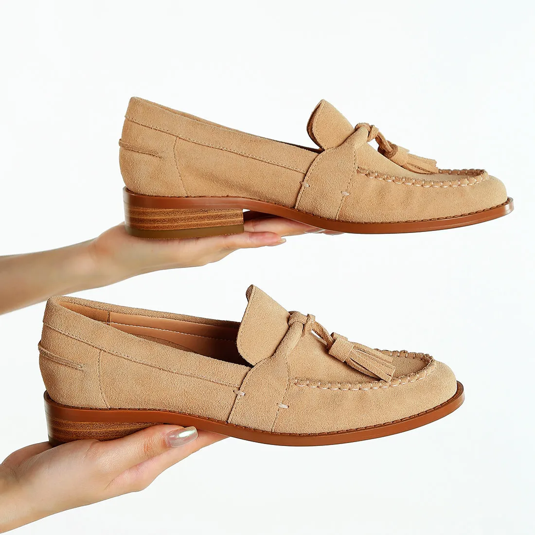 Tassels Detail Suede Loafers