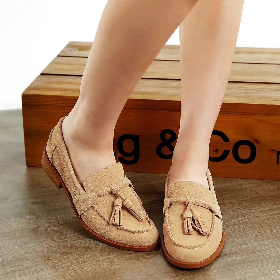 Tassels Detail Suede Loafers