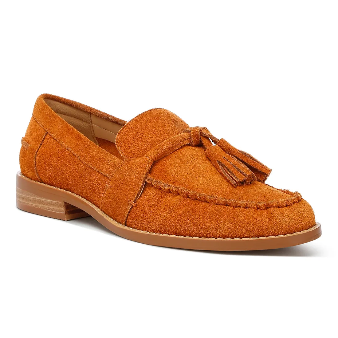Tassels Detail Suede Loafers