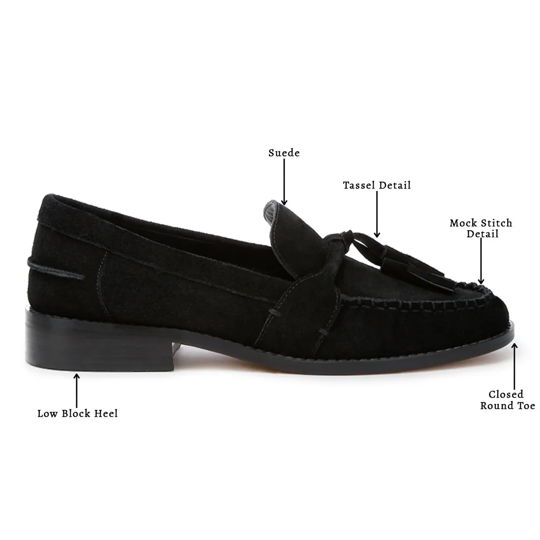 Tassels Detail Suede Loafers