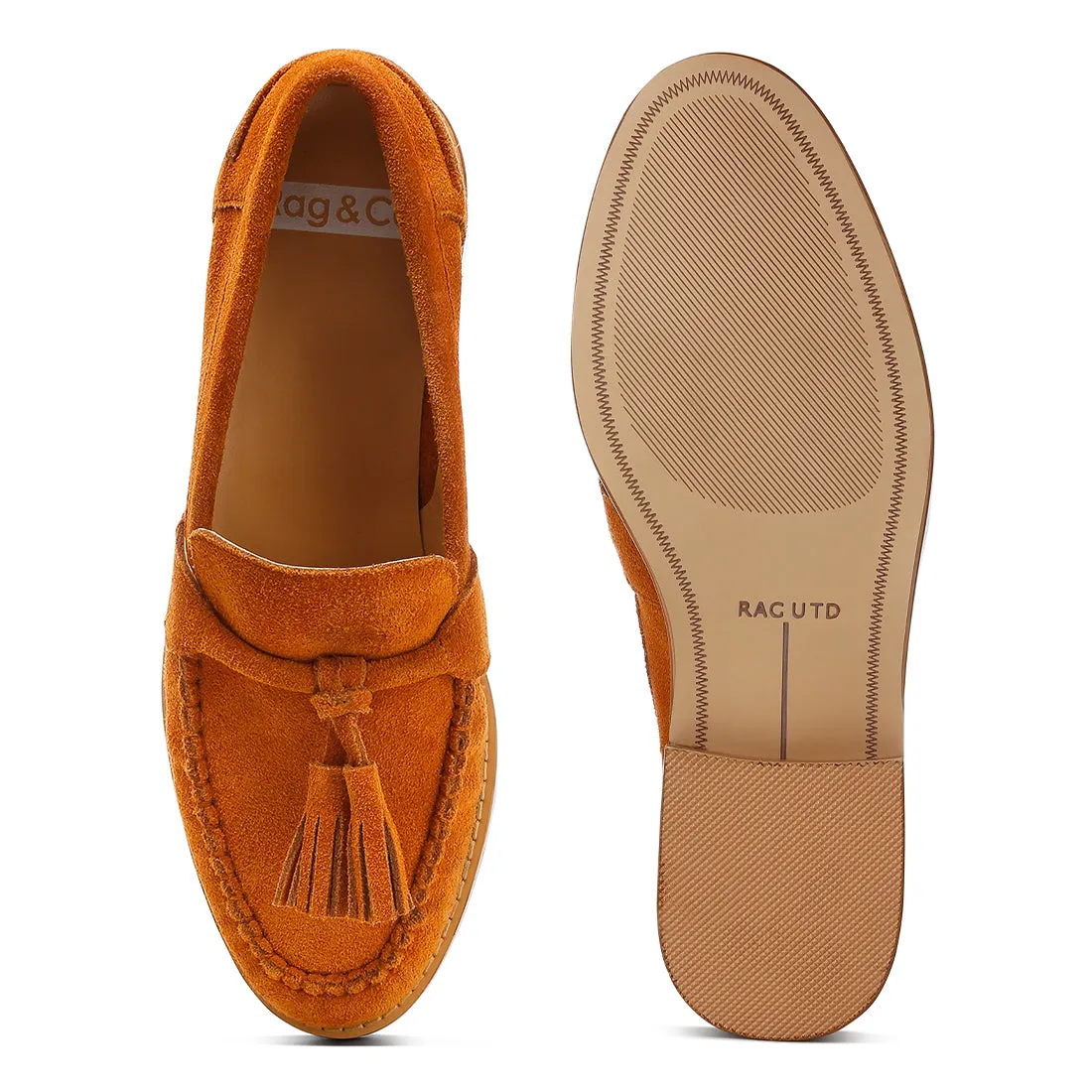 Tassels Detail Suede Loafers