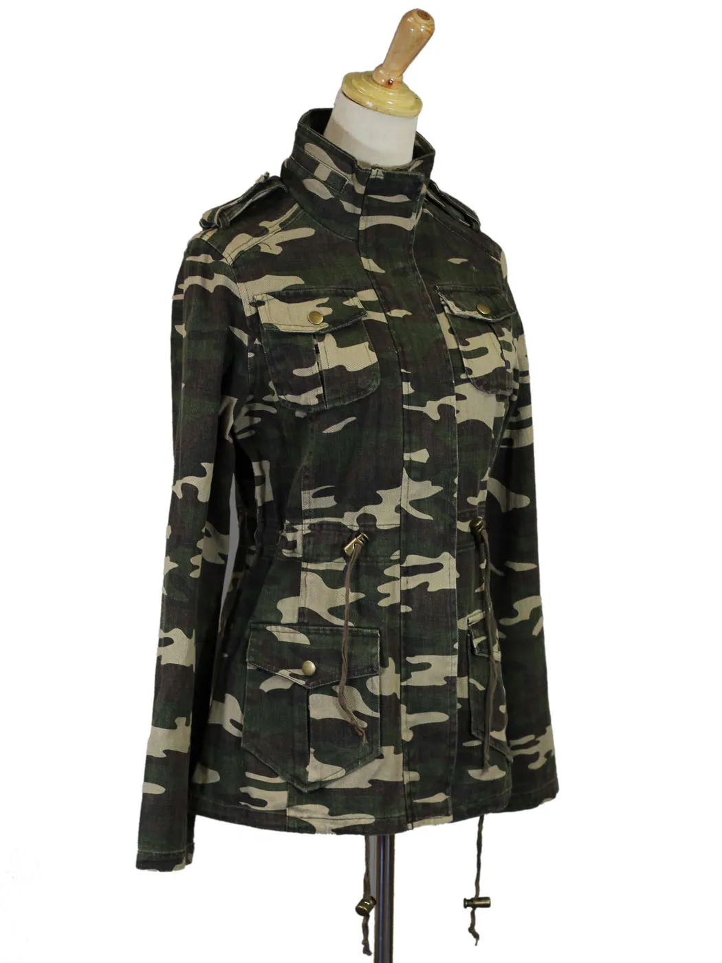 Thread And Supply The Peace Out Camouflage Vintage Distressed Anorak Jacket