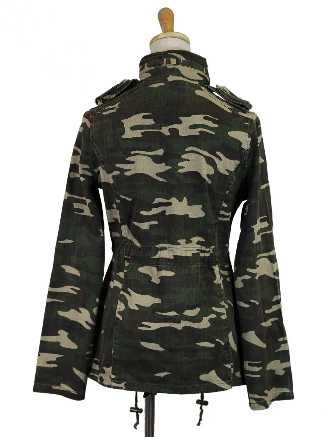 Thread And Supply The Peace Out Camouflage Vintage Distressed Anorak Jacket