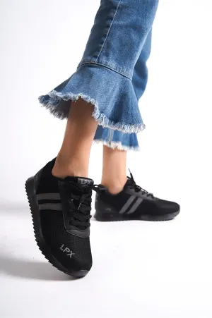 Unisex Plain Black Comfortable Orthopedic Sneaker Sports Shoes