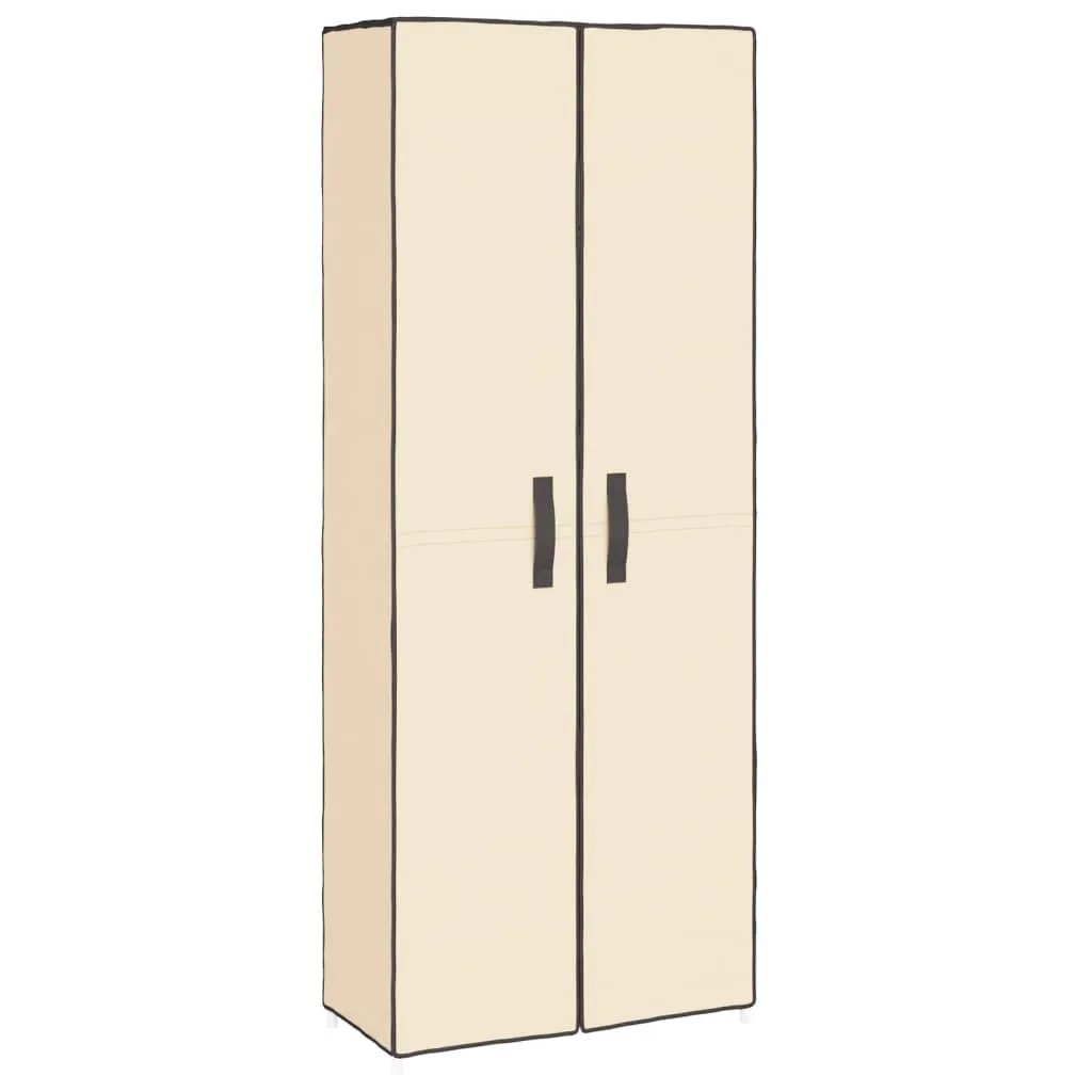 vidaXL Shoe Cabinet Cream 60x30x166 cm Fabric