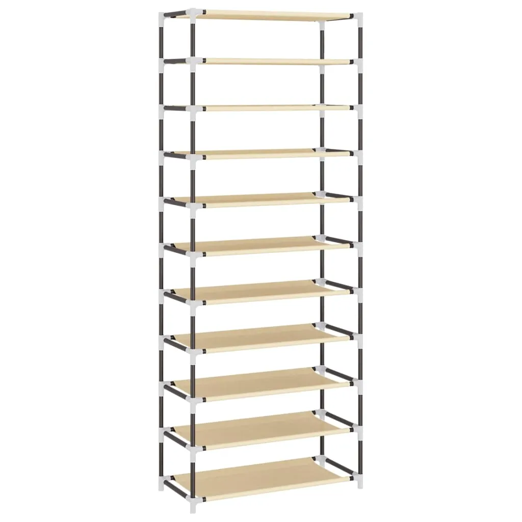 vidaXL Shoe Cabinet Cream 60x30x166 cm Fabric