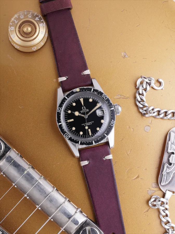 Vintage Style Calfskin Watch Strap - Brandy