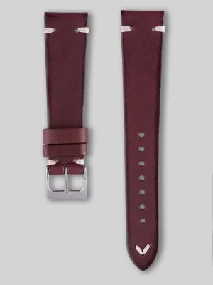 Vintage Style Calfskin Watch Strap - Brandy