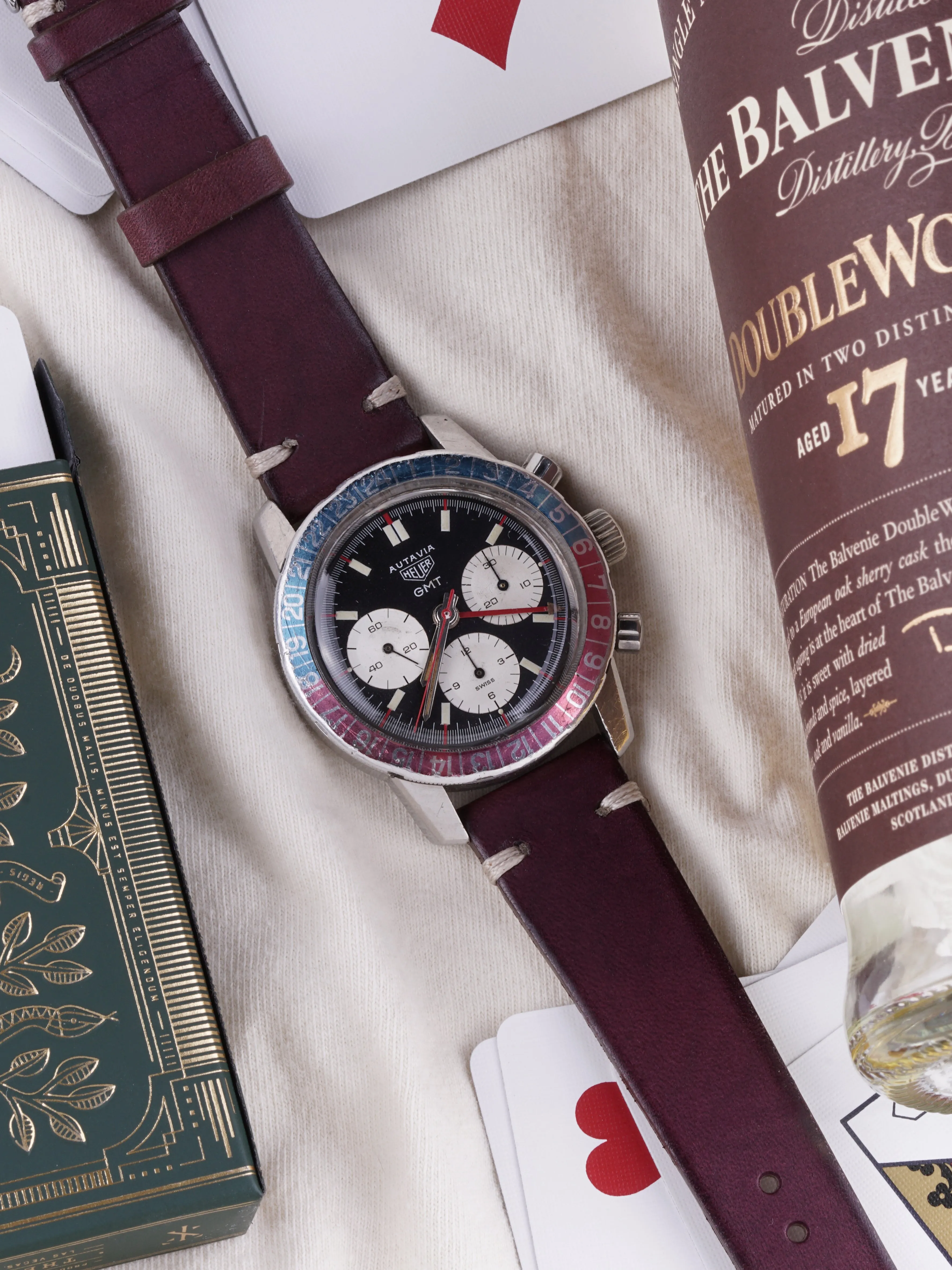 Vintage Style Calfskin Watch Strap - Brandy