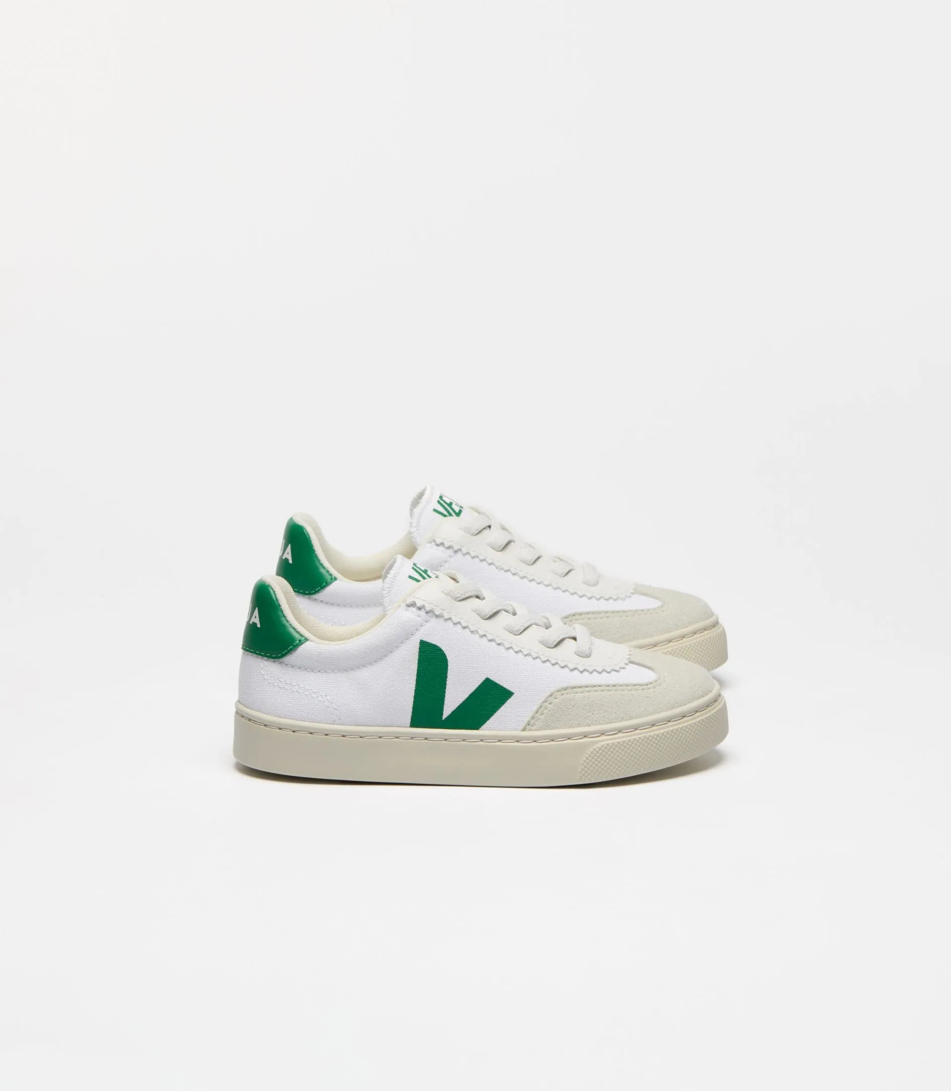 Volley Canvas Sneaker in White Emeraude