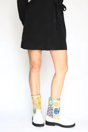 WHITE COMBAT CHUNKY BOOTS FREJA