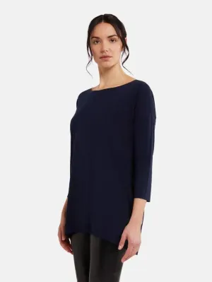 Wolford S Aurora Navy Opal Pure Cut Pullover 52802 5674