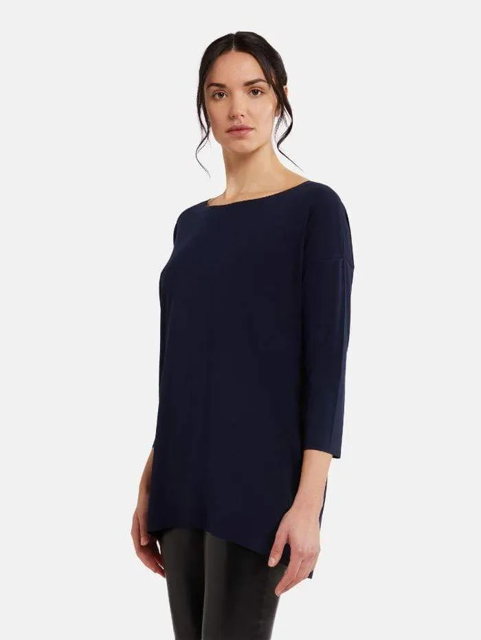 Wolford S Aurora Navy Opal Pure Cut Pullover 52802 5674
