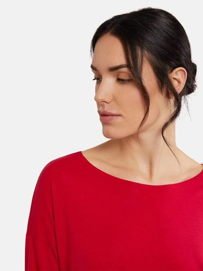 Wolford S Aurora Red Pure Cut Pullover 52802 3982