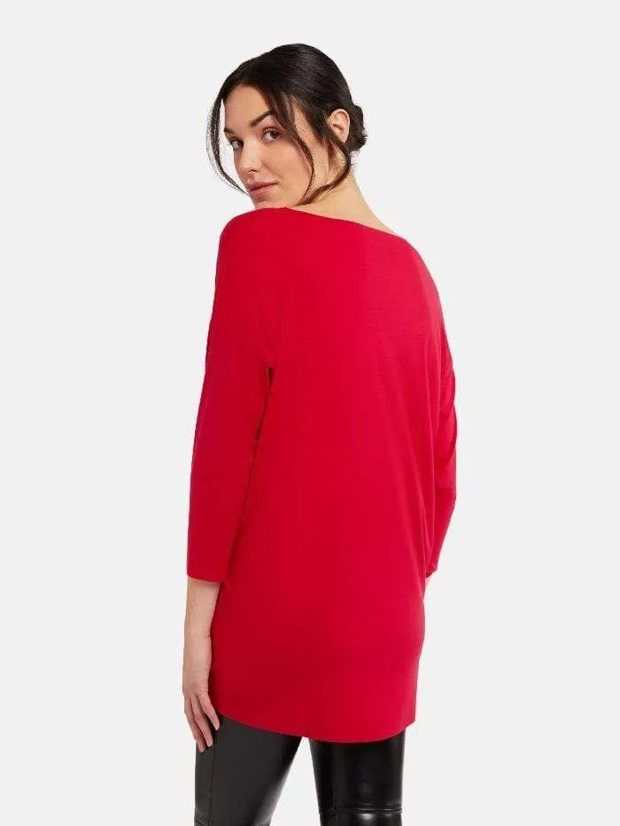 Wolford S Aurora Red Pure Cut Pullover 52802 3982