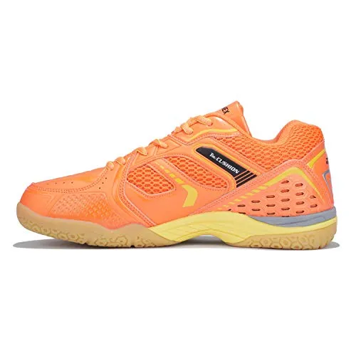 YONEX AEROCOMFORT 3 Non Marking Badminton Shoes | Ideal for Badminton,Squash,Table Tennis,Volleyball | Non-Marking Sole | Tru Cushion Ergo Shape | Hexagrip |Orange Yellow |UK 8