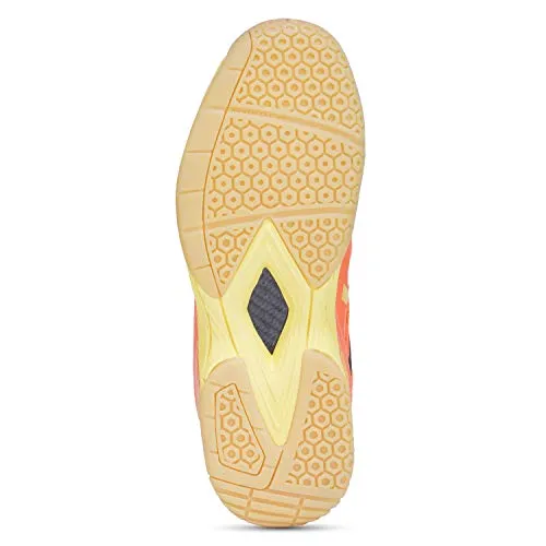 YONEX AEROCOMFORT 3 Non Marking Badminton Shoes | Ideal for Badminton,Squash,Table Tennis,Volleyball | Non-Marking Sole | Tru Cushion Ergo Shape | Hexagrip |Orange Yellow |UK 8